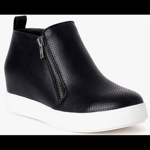 Black Wedge Heel Sneaker